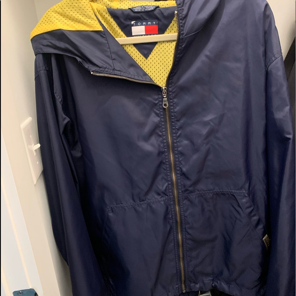 vintage navy tommy hilfiger raincoat